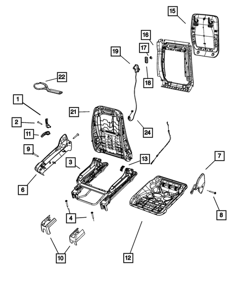 Front Seats - Adjusters, Recliners, Shields and Risers for 2009 Dodge Challenger #0
