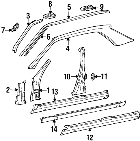 Center Pillar & Rocker for 1992 Mercedes-Benz 400E #0