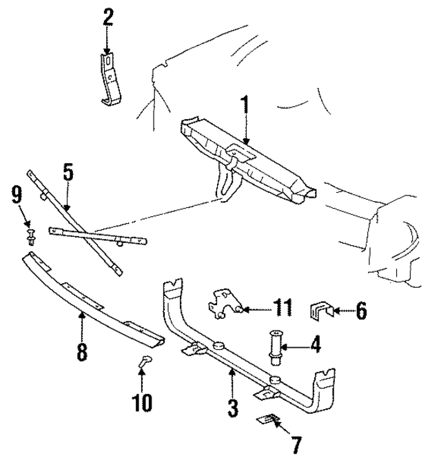1296200072 - Body: Upper Tie Bar for Mercedes-Benz Image