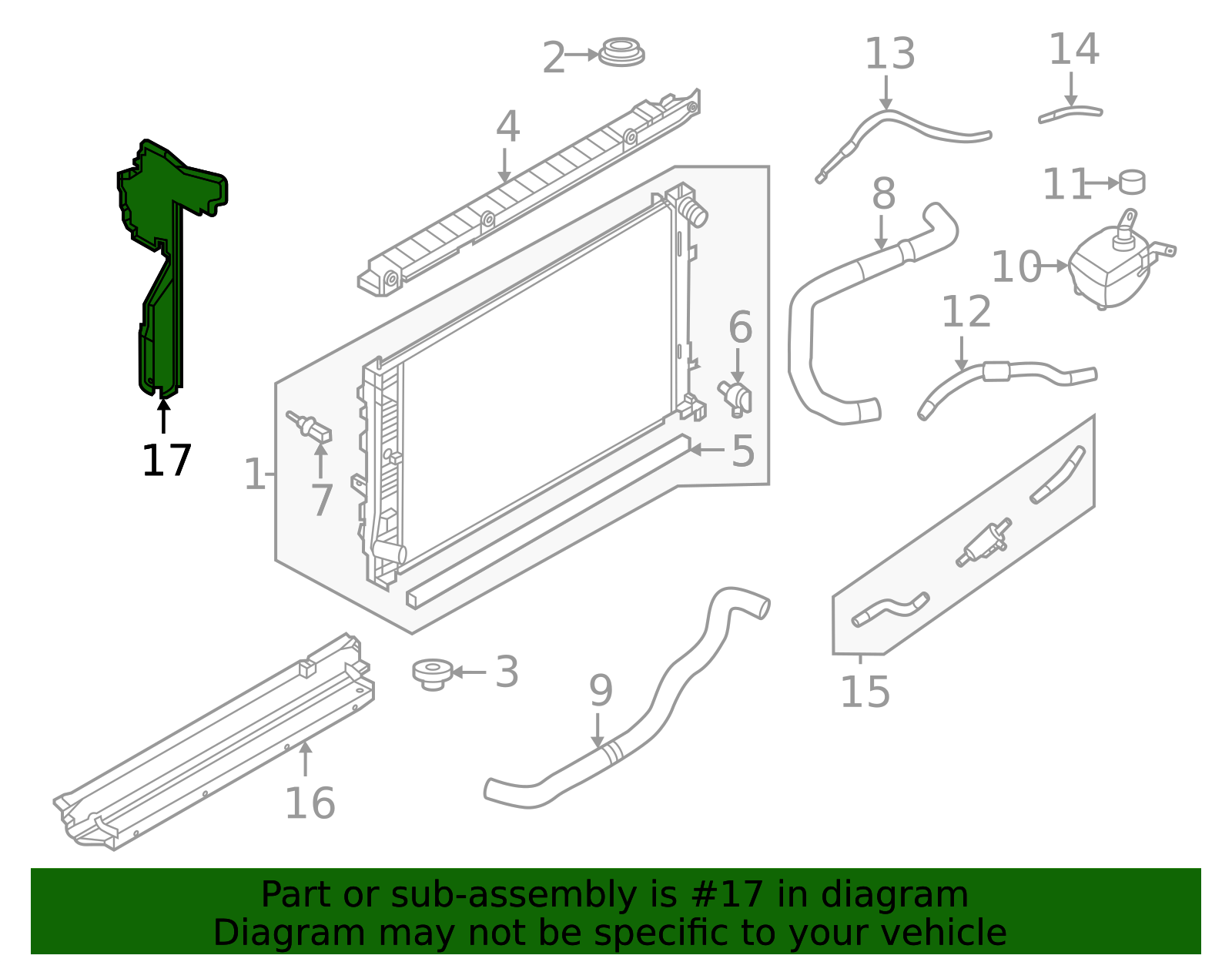21558-6RZ5D - Radiator Support Air Deflector - 2024-2025 Nissan Rogue ...