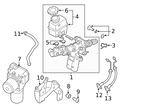 Master Cylinder - Components On Dash Panel for 2015 Hyundai Sonata #1