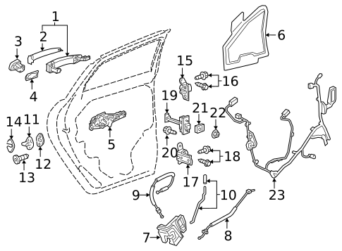 Lock & Hardware for 2023 GMC Acadia #1