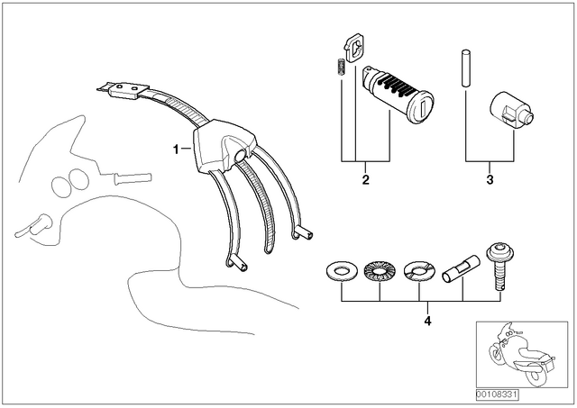 51252337270 - Frame and Mounting Parts: Rep.Kit F Lock Cylinder -  for BMW-Motorrad Image