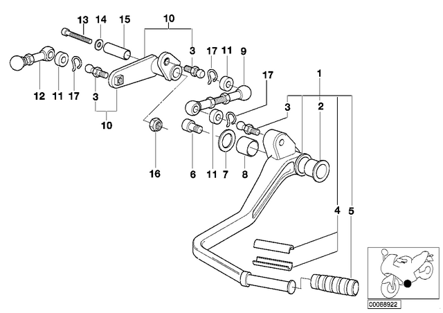 23412332281 - : Selector Rod - L=55.5Mm for BMW-Motorrad Image