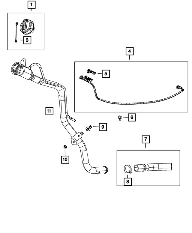 68091427AA - Fuel: Fuel Filler Hose for Mopar Image