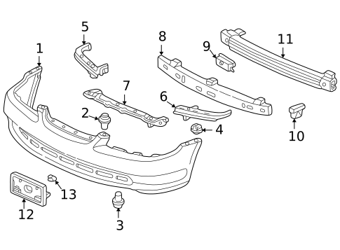 Bumper & Components - Front for 2000 Honda Accord #1