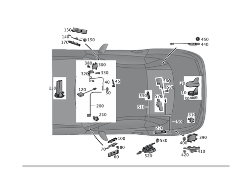 Antenna, Antenna Amplifier and Wiringharnesses for 2009 Mercedes-Benz SLK55 AMG #0