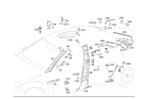 Paneling for a, B, C and D-Pillars for 2011 Mercedes-Benz S550 #0