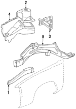 4440580 - Body: Inner Rail for Chrysler: E Class, Executive Limousine, Executive Sedan, Laser, LeBaron, New Yorker, TC Maserati, Town &amp; Country | Dodge: 600, Aries, Daytona Image