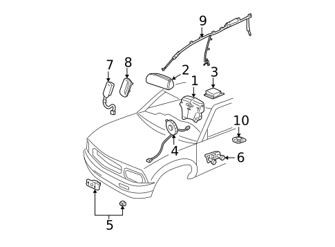Air Bag Components for 2004 GMC Envoy #0