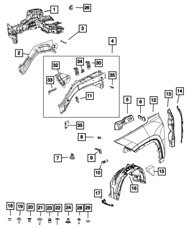 68577210AE - : Outer Load Path Beam, Right for Mopar Image