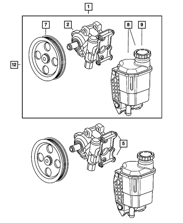 68102456AA - Steering: Power Steering With Pulley Pump Assembly for Mopar Image
