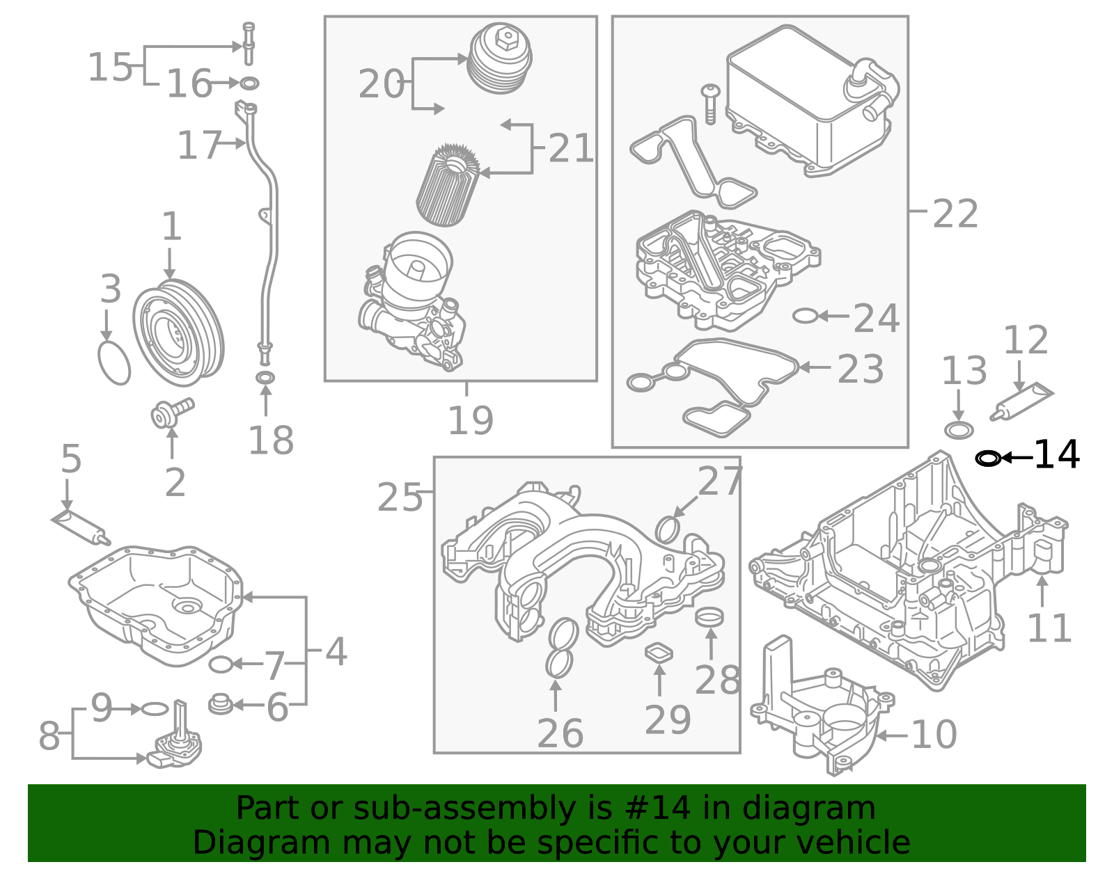 059-103-609-R - Upper Oil Pan Seal 2013-2016 Volkswagen Touareg ...