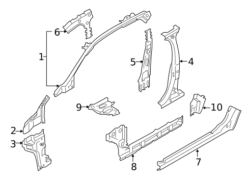 Center Pillar & Rocker for 2018 Lincoln MKX #0