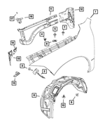 6104370AA - Body Sheet Metal Except Doors: Hex Head Bolt And Coned Washer for Mopar Image