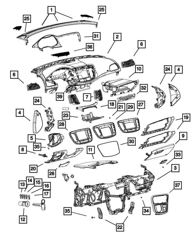 1UY49DX9AD - Interior Trim: Opening Glove Box for Mopar Image image