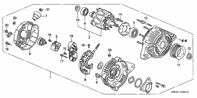 Alternator (Denso) for 2004 Acura NSX #0