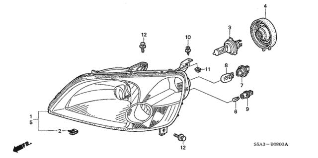 Headlight for 2002 Honda Civic #0