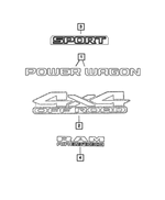 6NJ94HA9AA - Exterior Ornamentation: Tailgate Decal for Mopar Image