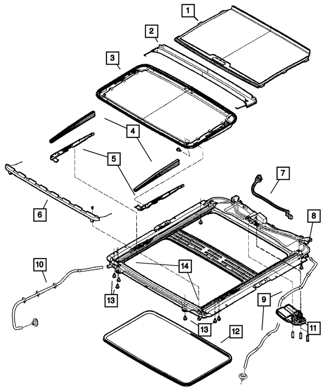 1AQ73BD1AA - Body Sheet Metal Except Doors: Sunroof Sunshade for Mopar Image