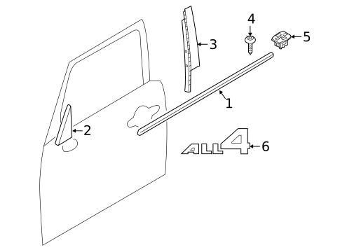 Exterior Trim - Front Door for 2024 Mini Cooper Countryman #0