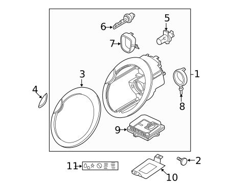 Headlamp Components for 2005 Mini Cooper #0