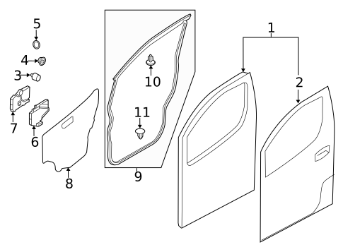 Door & Components for 2019 Nissan NV200 #2