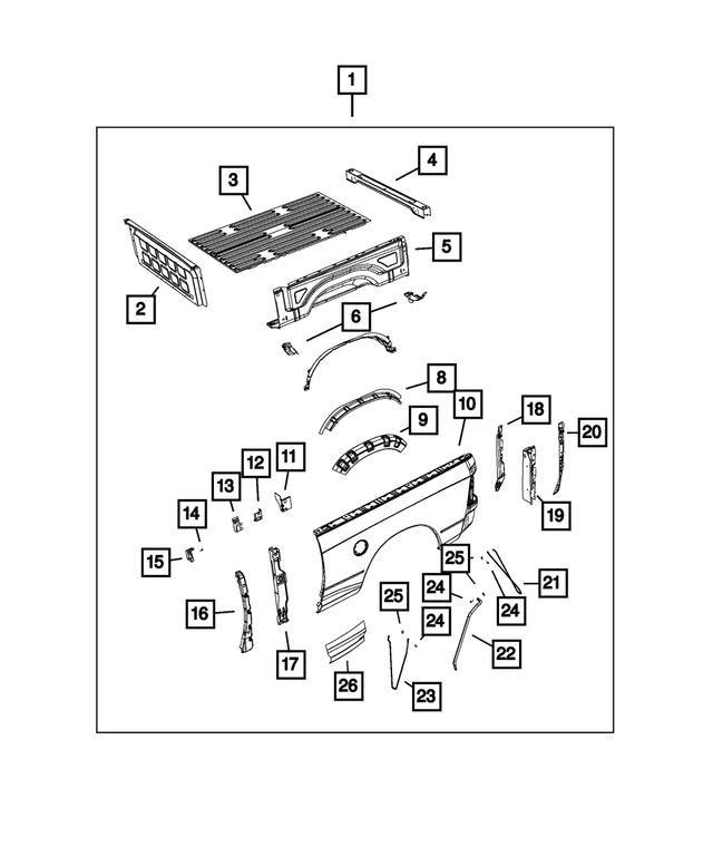 68054863AD - Body Sheet Metal Except Doors: Pickup Box for Mopar Image image