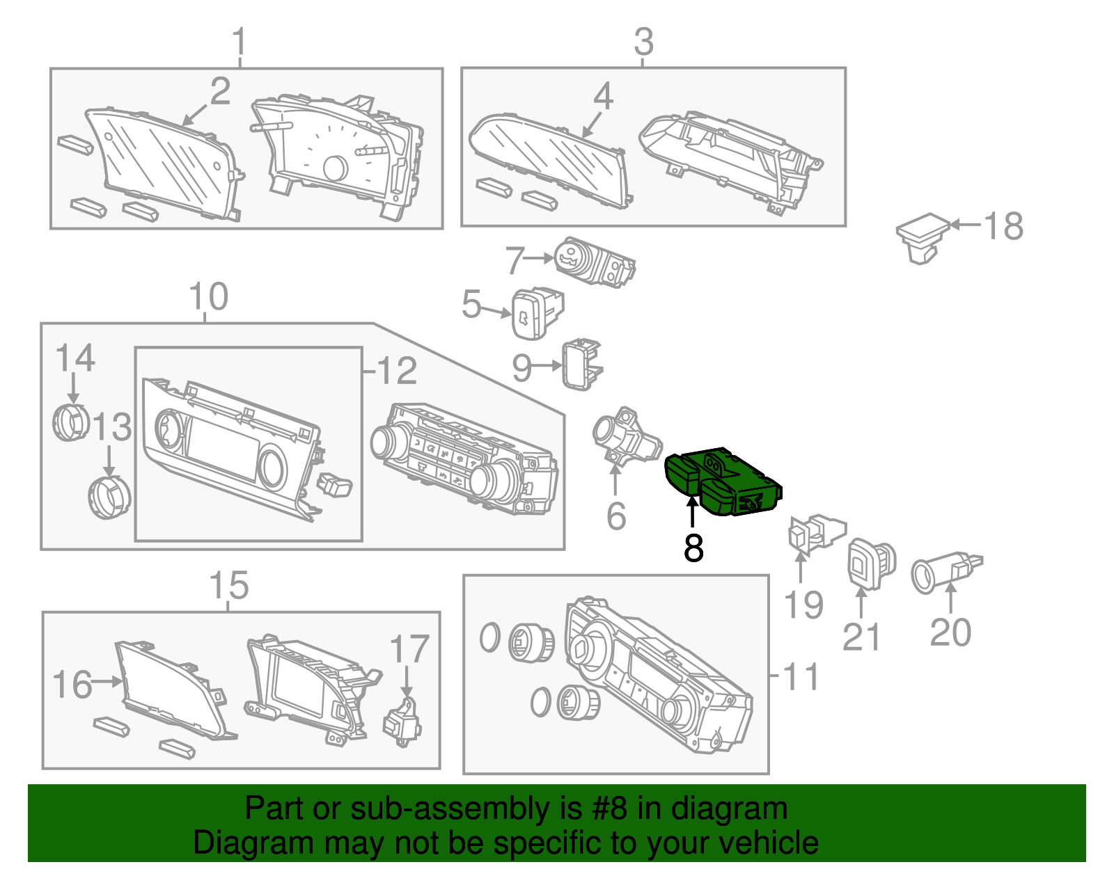 35600-TR0-A01 - Seat Heat Switch 2013-2015 Honda Civic | Honda Parts Online