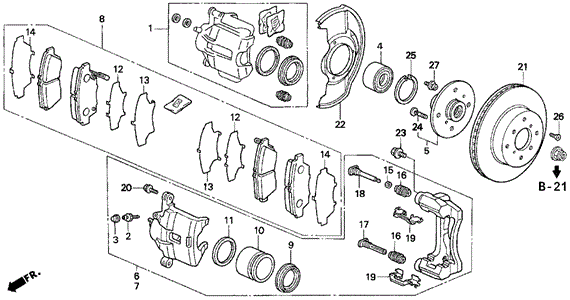 Front Brake (1) for 1995 Honda Prelude #0