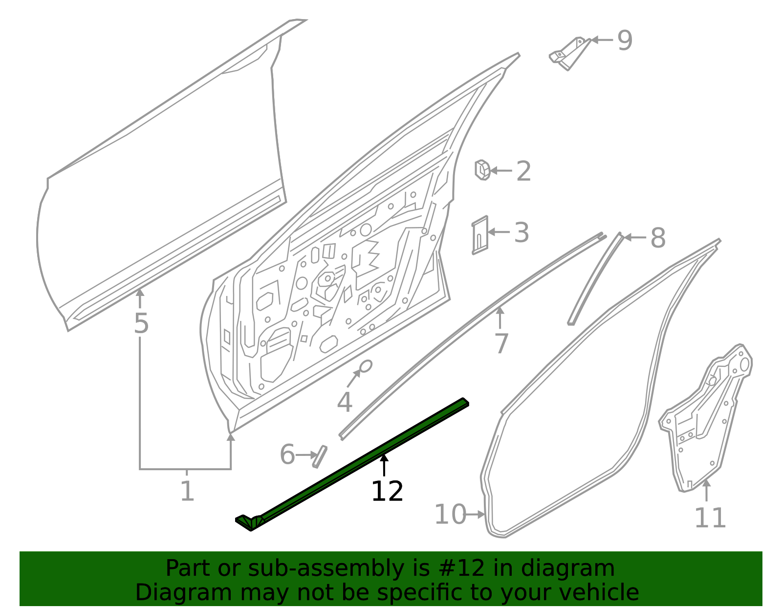 2025-2026 Nissan Murano Door Shell Seal 80839-7BA0A | My Nissan Part