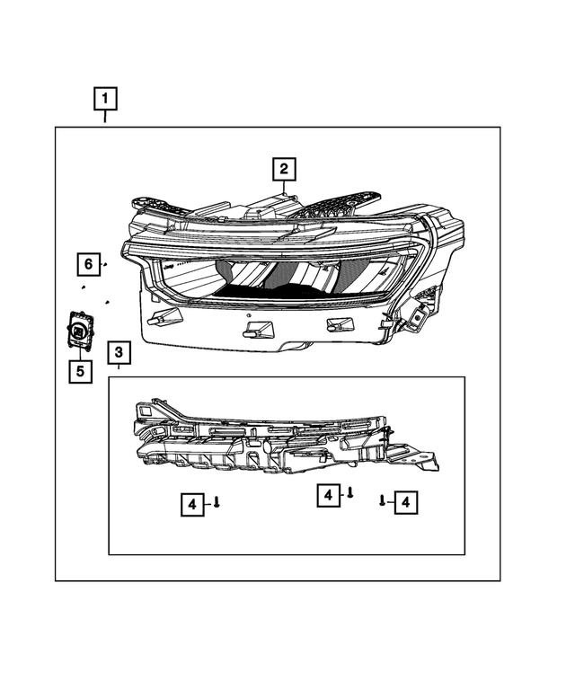 68606235AB - Electrical: Headlamp, Left for Mopar Image