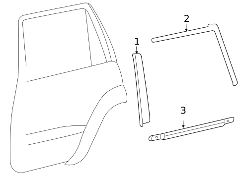 Exterior Trim - Rear Door for 2008 Lexus LX570 #0
