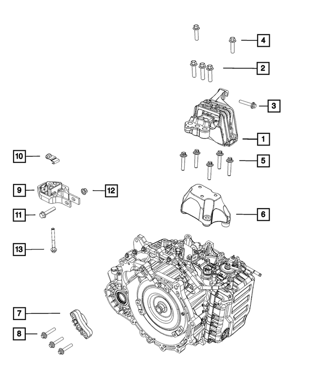 6510694AA - 6F24; 6-Speed; Automatic Transaxle: Hex Head Bolt And Coned Washer for Mopar Image image
