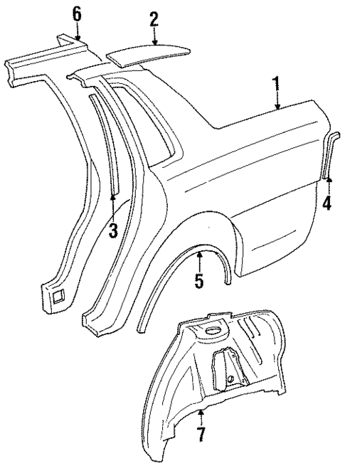 Exterior Trim - Quarter Panel for 1991 Lincoln Continental #0