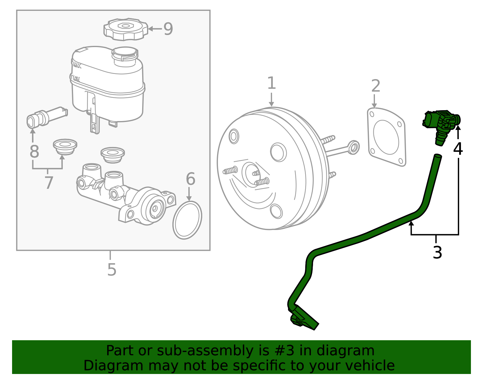 13457666 - Power Brake Booster Vacuum Pipe Assembly 13457666