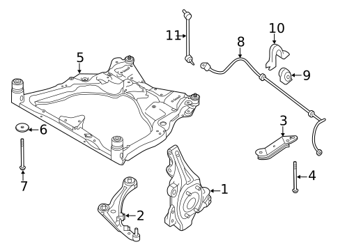 Stabilizer Bar & Components for 2014 Nissan Murano #1