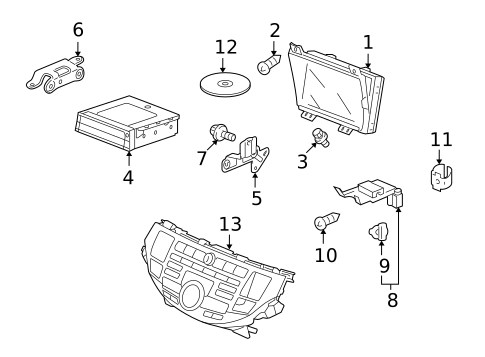 Navigation System Components for 2012 Honda Crosstour #0