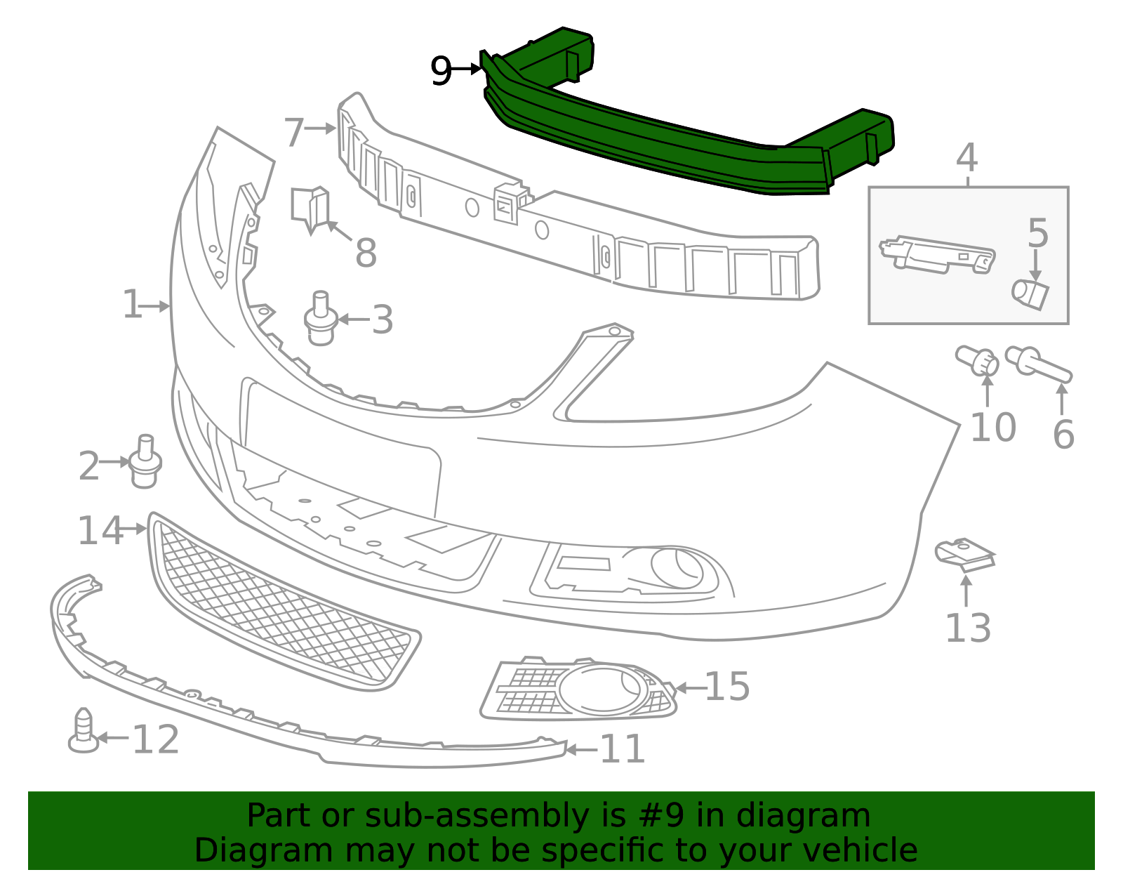 2015-2017 Buick Verano Front Bumper Impact Bar 23336897 | Parts McElveen