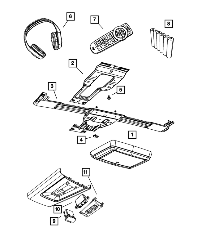 5064327AF - Electrical: Dvd Screen Bracket for Mopar Image