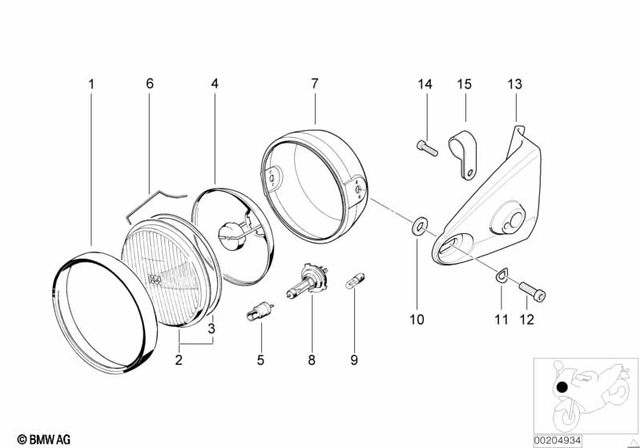 63121356402 - Lights: Supporting Ring -  for BMW-Motorrad Image