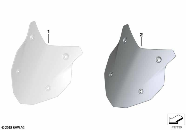 77338409971 - Ergonomics &amp; Comfort: Windshield Sport, Clear for BMW-Motorrad Image