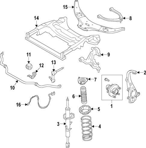 Front Suspension for 2015 INFINITI QX70 #0