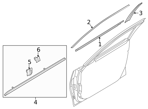 Exterior Trim - Front Door for 2025 Genesis Electrified G80 #0