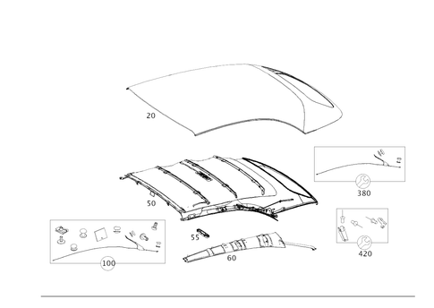 Folding Top Lining for 2025 Mercedes-Benz E450 #0