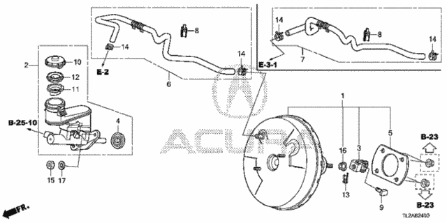 Brake Master Cylinder  - Master Power (KA/KC) for 2013 Acura TSX #0