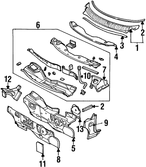 Cowl for 1995 Dodge Neon #0