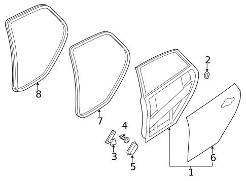 Door & Components for 2017 Ford Focus #0