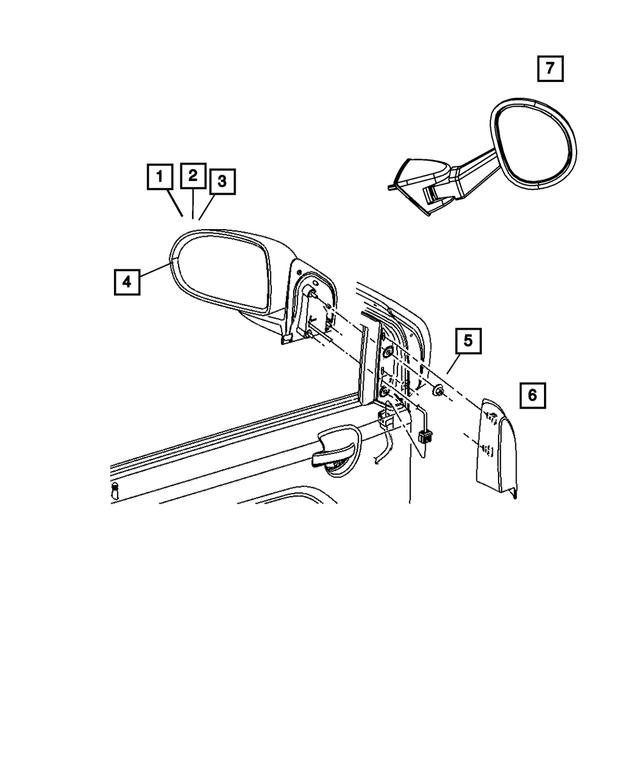5115043AG - Doors and Related Parts: Outside Rearview Electric Foldaway Mirror, Left for Mopar Image