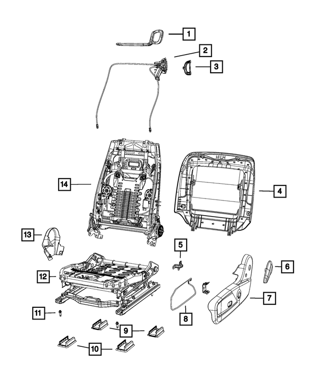 68110259AA - : Front Seat Back Frame for Mopar Image